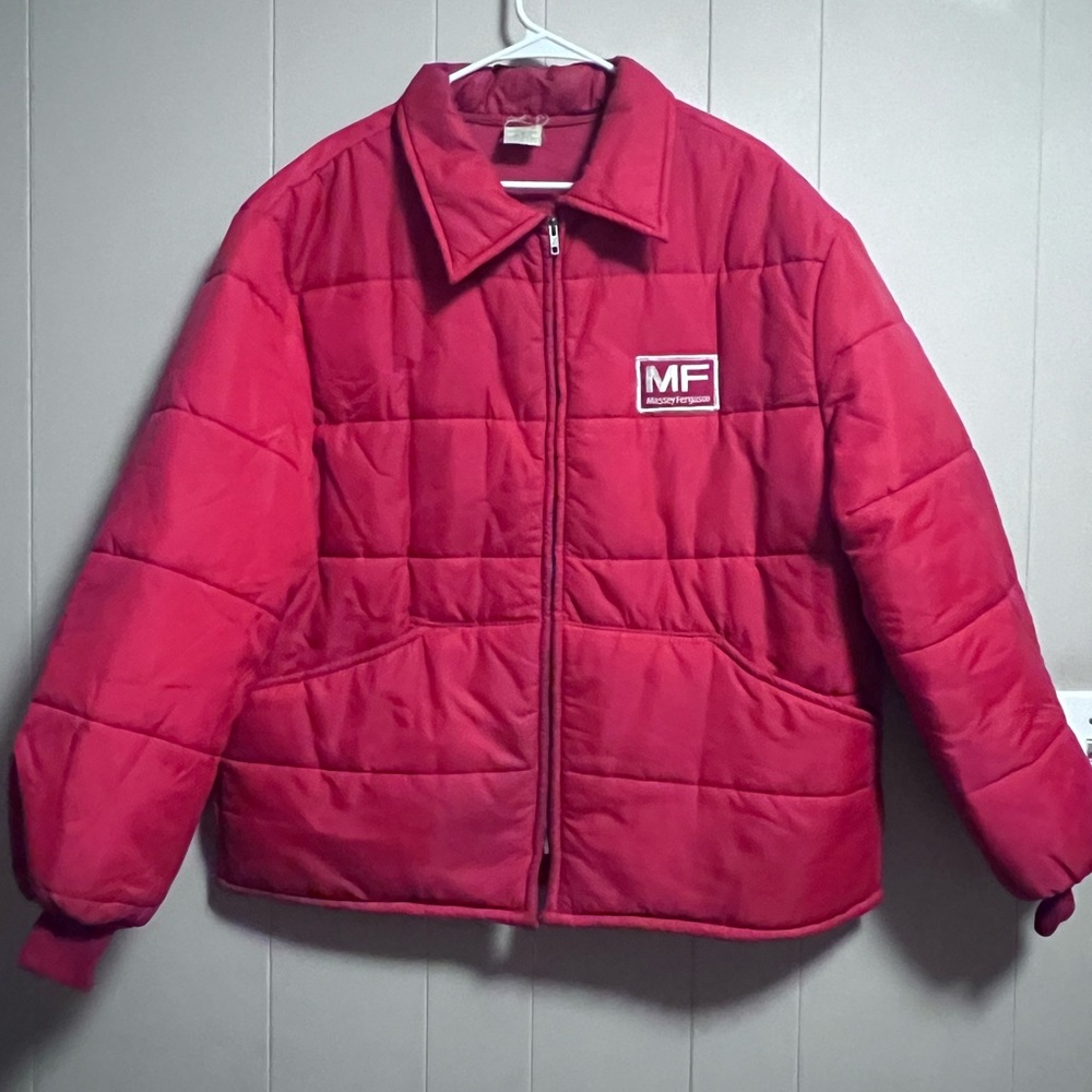 Massey Ferguson Red Quilted Jacket Vtg